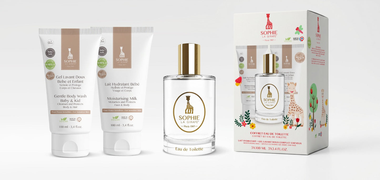 Coffret EAU DE TOILETTE 50 ML + LAIT HYDRATANT 100ML + GEL LAVANT DOUX 100ML